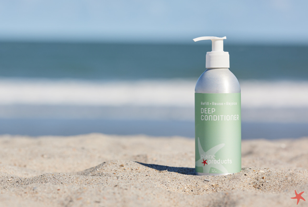 Plaine Products Deep Conditioner on beach