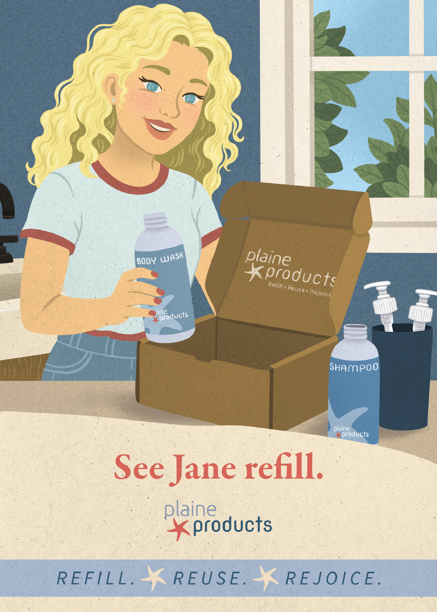 Free Marketing Cards: Refill w/ Plaine Products (Set of 5)