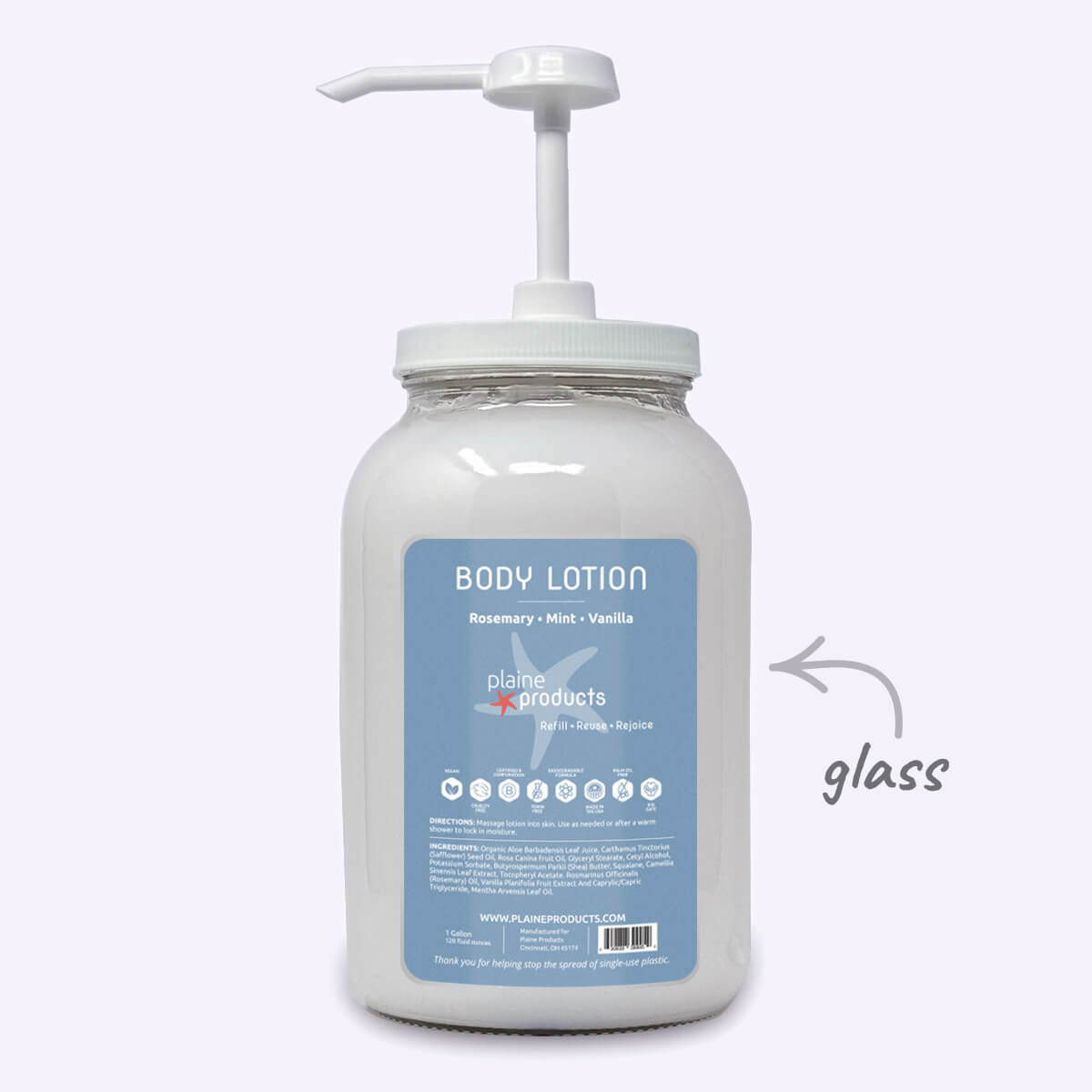 WS - One Gallon Body Lotion (Pump not included)