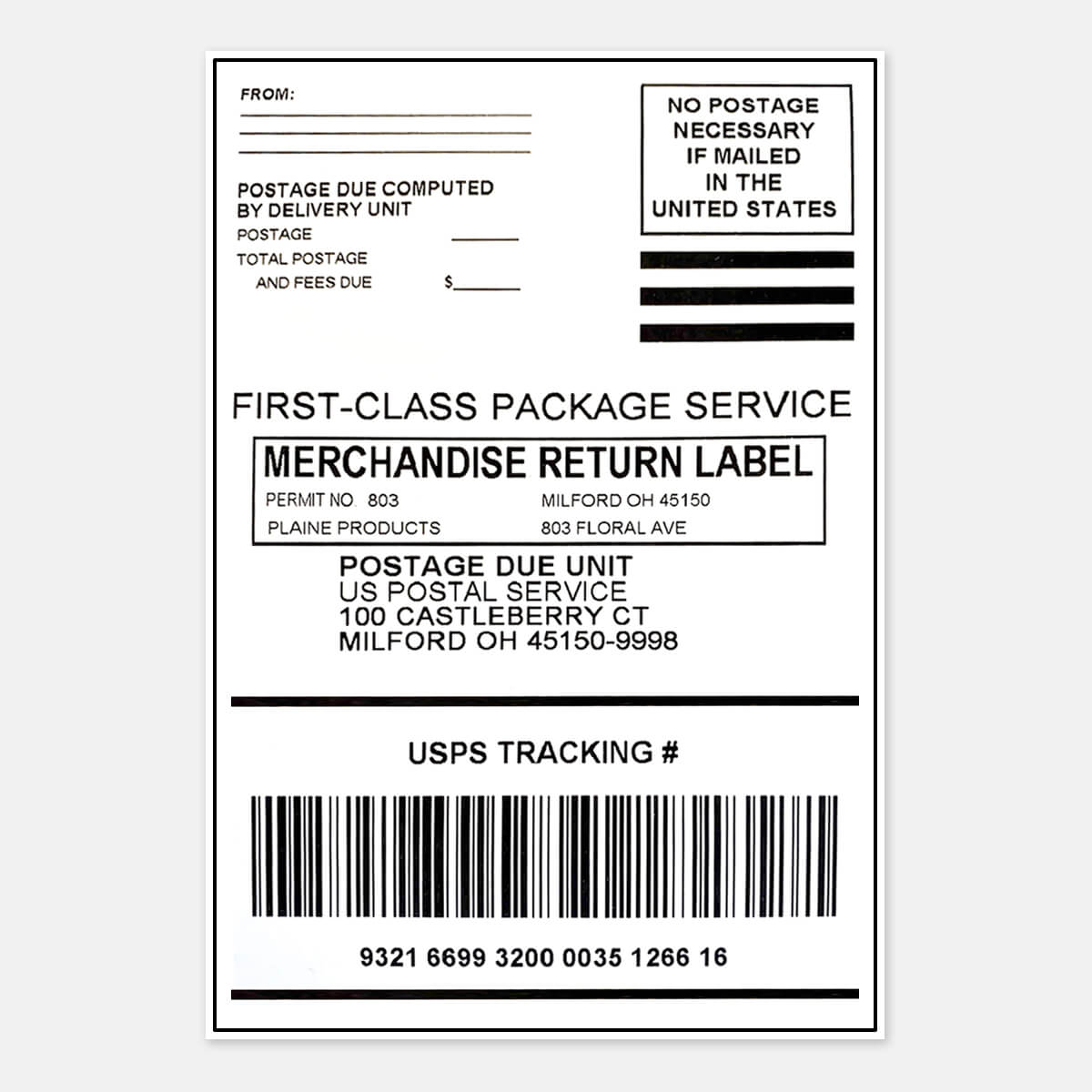 Return Label – Plaine Products