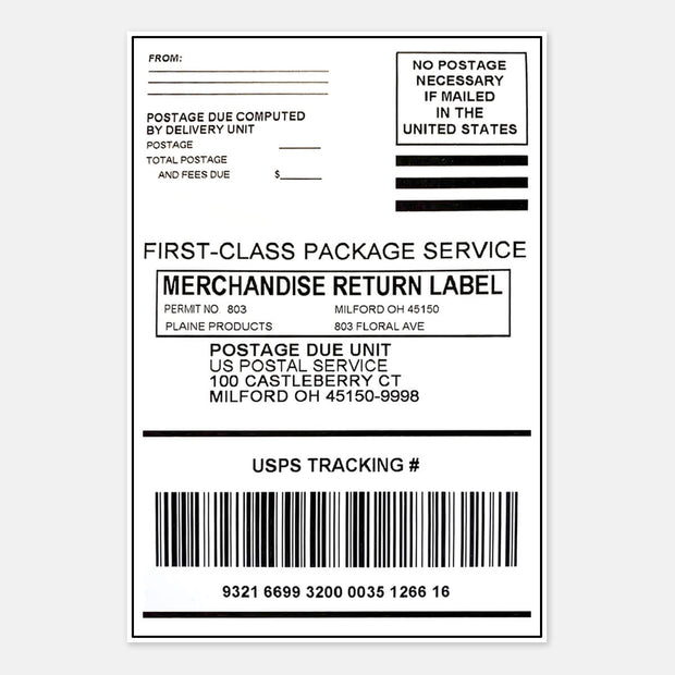 Return Label – Plaine Products