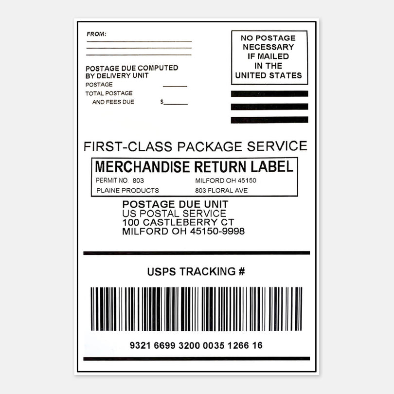 Return Label – Plaine Products